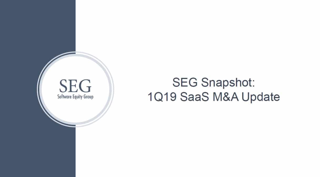 Software Equity Group Q1 2019 SaaS M&A Update
