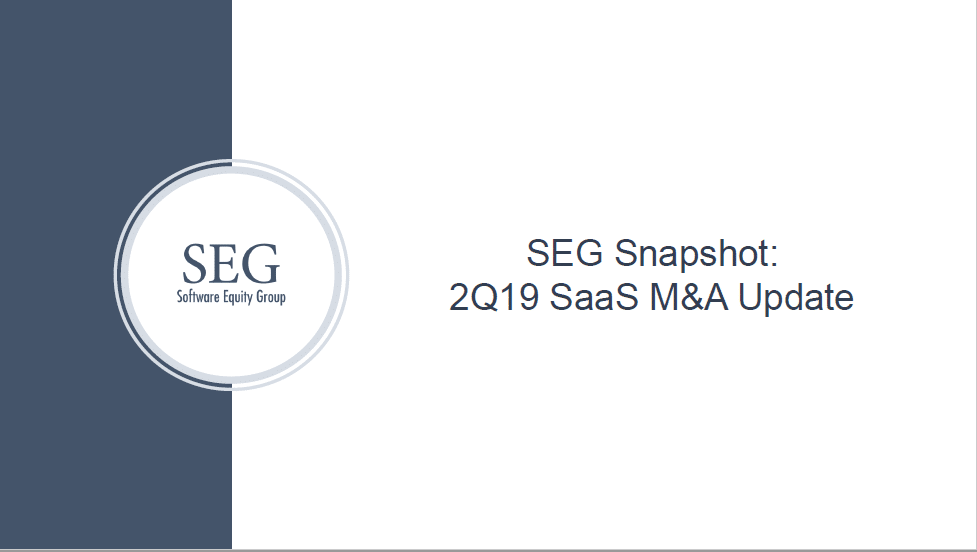 Software Equity Group Q2 2019 SaaS M&A Update