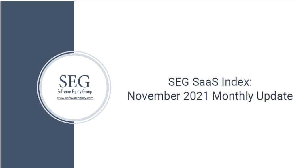 Software Equity Group November 2021 SaaS M&A Update 