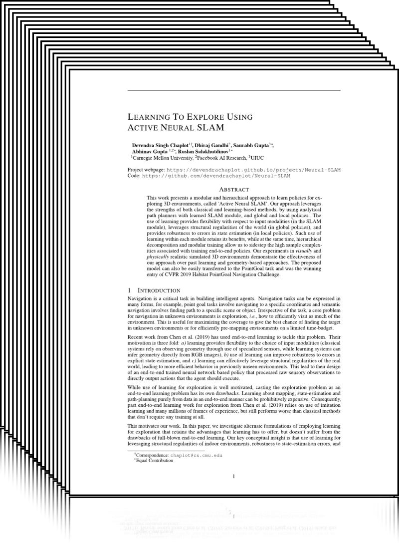 Github Devendrachaplot Neural Slam Pytorch Code For Iclr 20 Paper - Beautiful Minimal Photo - Desktop