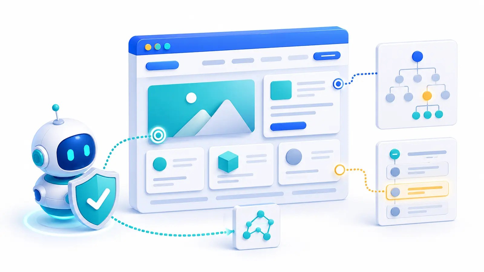 Browser AI agent safely inspecting and navigating a structured website