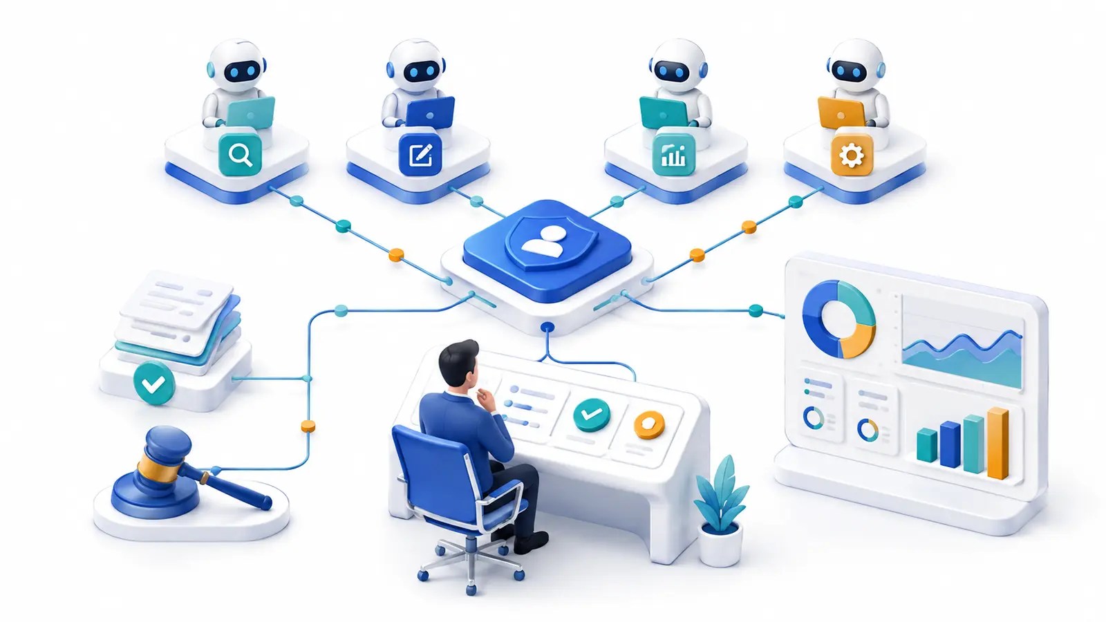Business owner governing AI agents through decision rights and outcome controls