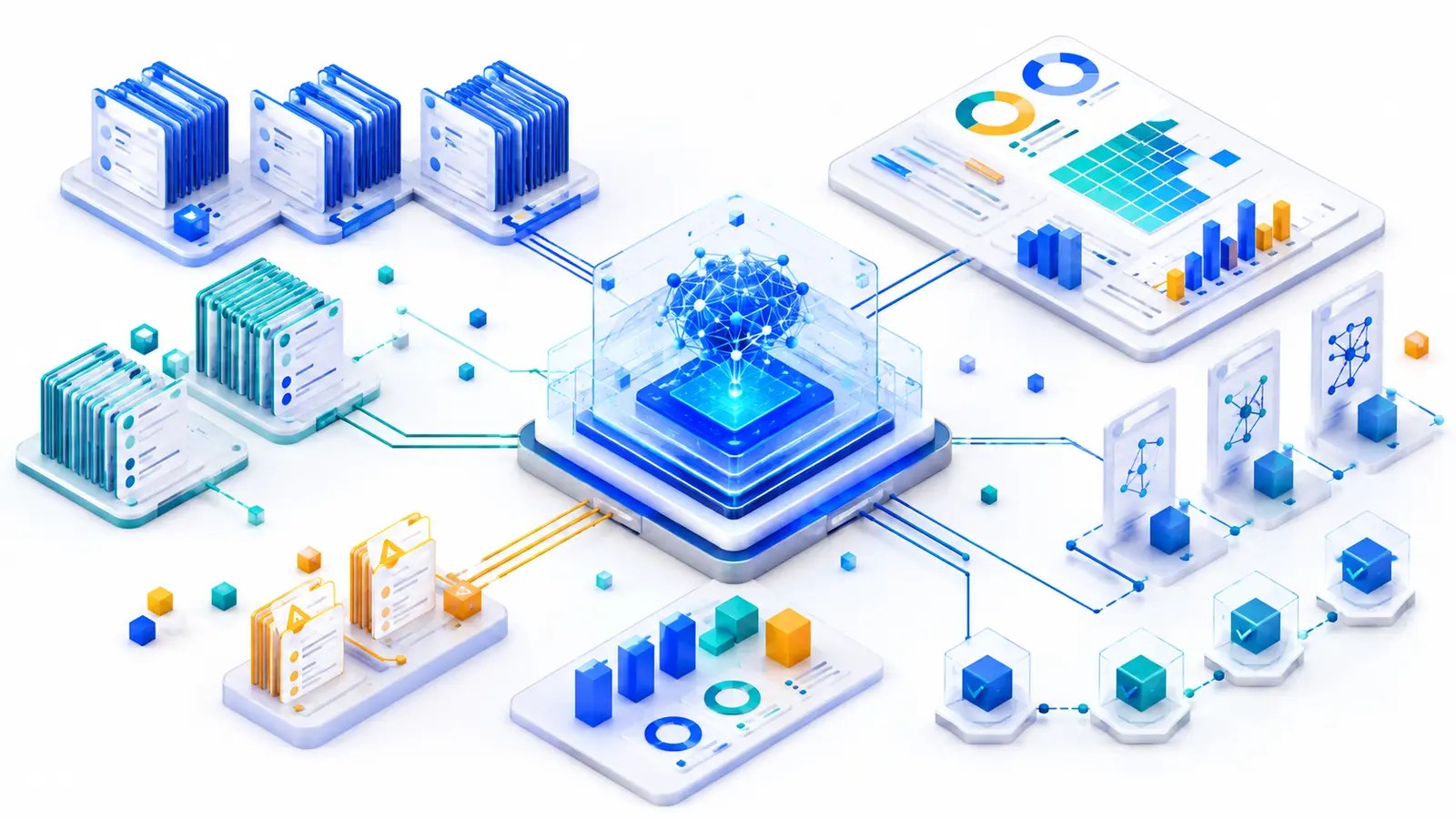 An AI evaluation dataset organized into test cases, scores and review checkpoints