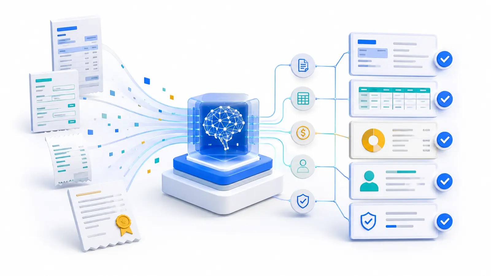 Document AI extracting structured information from invoices, forms, receipts and contracts