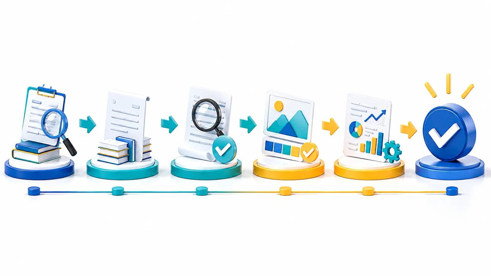 An editorial quality-assurance workflow checking an AI-assisted article before publication