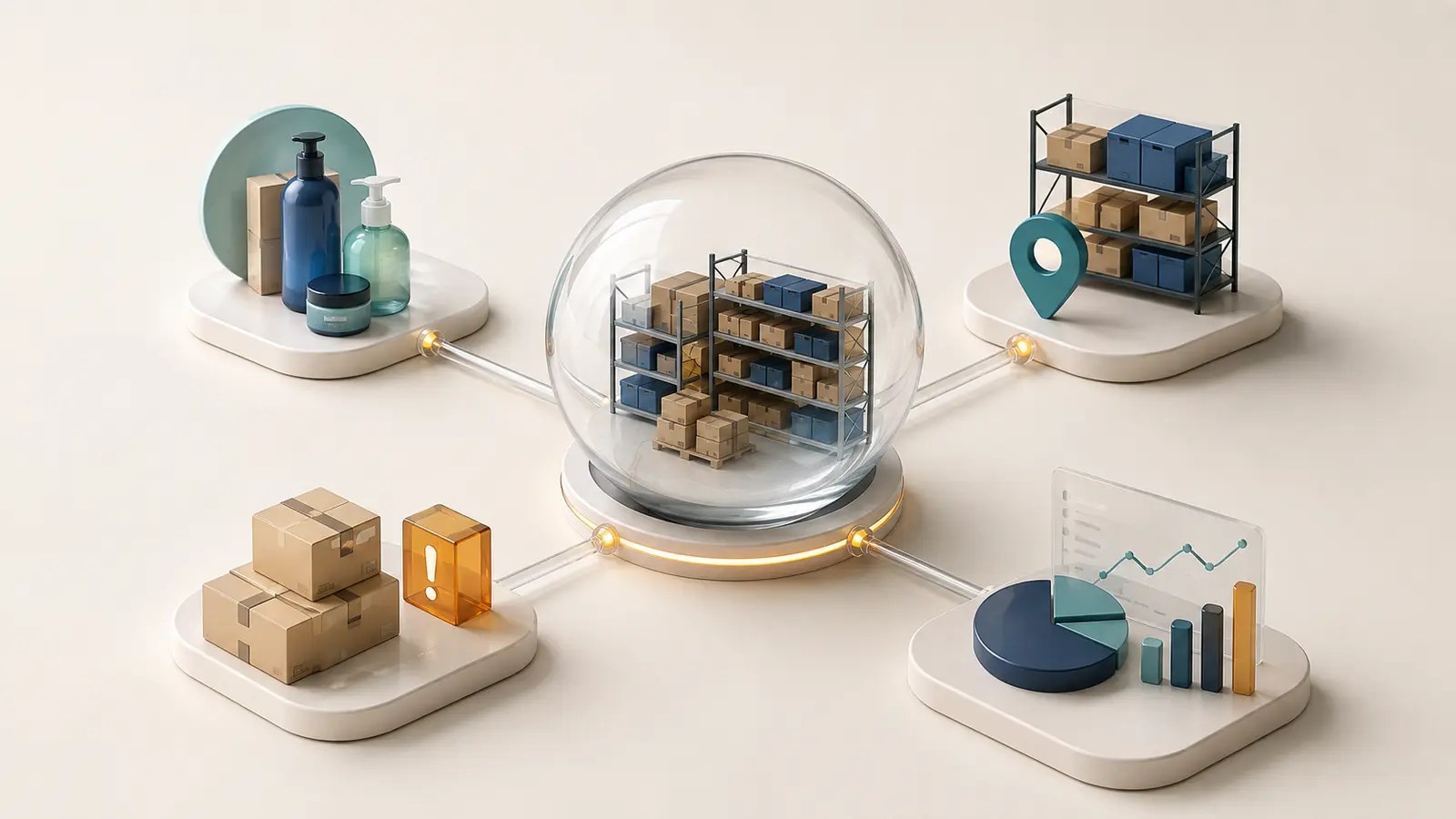 Products, locations, reorder signals and reports connected through an accurate inventory system.