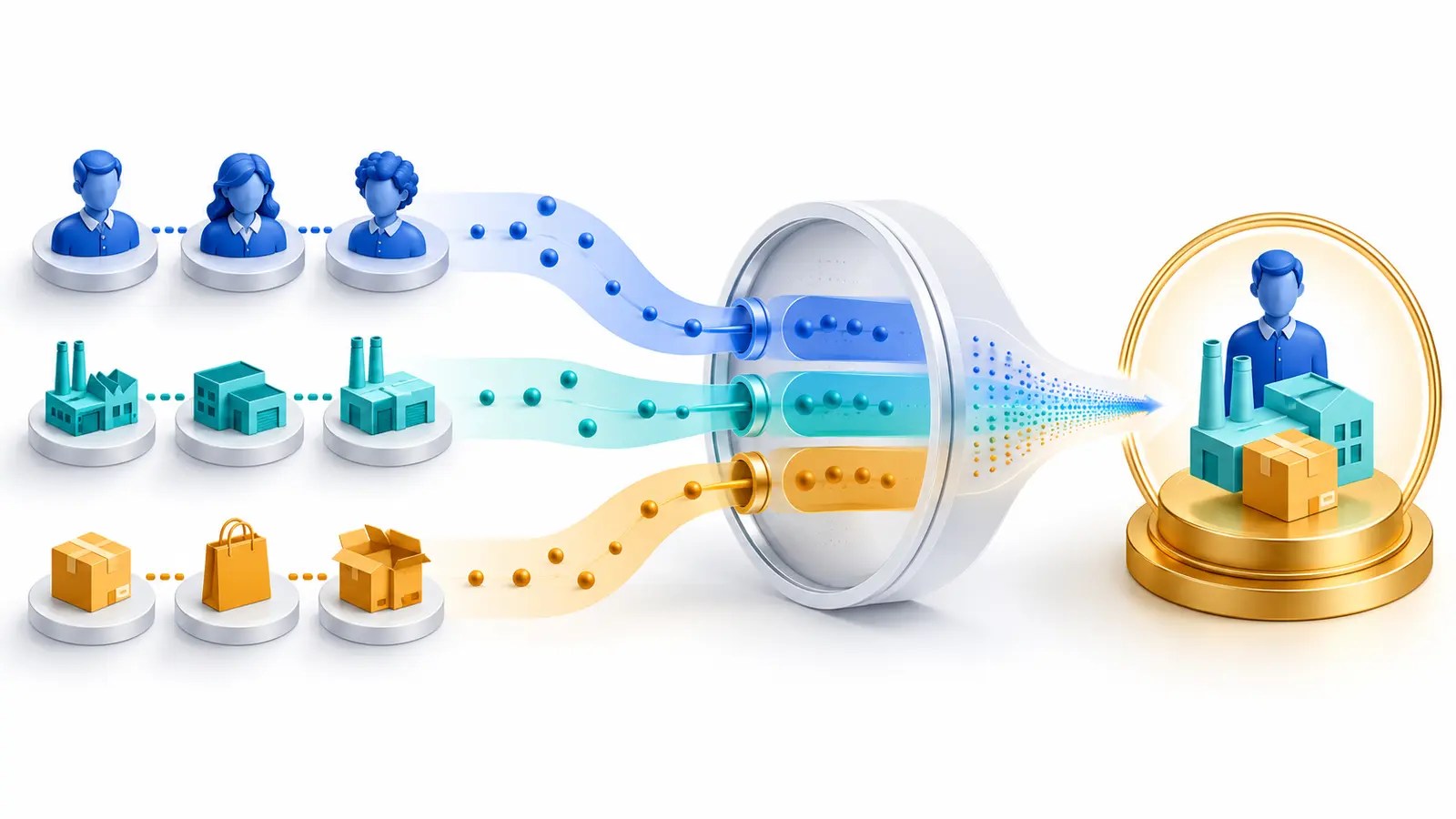 Master data management hub unifying customer, supplier and product records