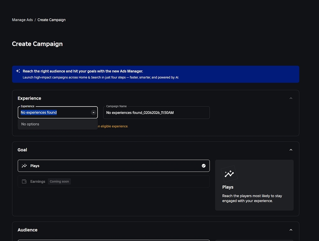 We Suddenly Cannot Create Campaign In The Ads Manager Roblox 2 1024x774 