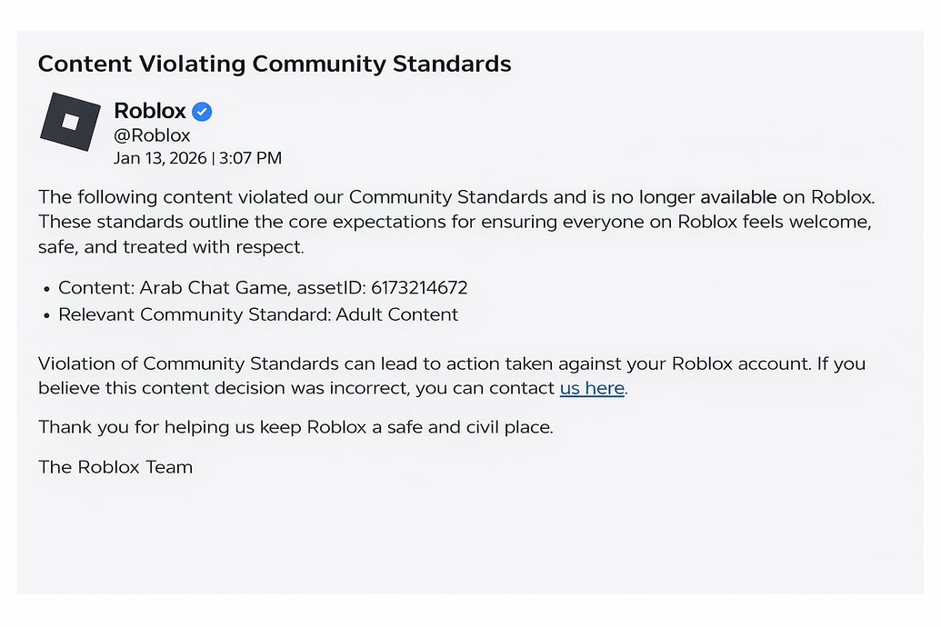 My Game Was Taken Down By Roblox Moderators For Sharing Personal 2 1035x690 