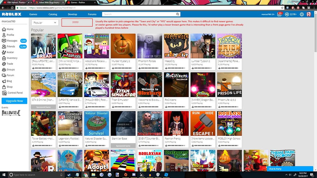 Roblox Popular Category Is Not Filtered Correctly Website Bugs 2 1024x576 