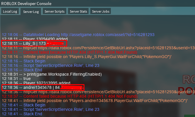 Script That Gets Players IP Addresses Engine Bugs Developer Forum 