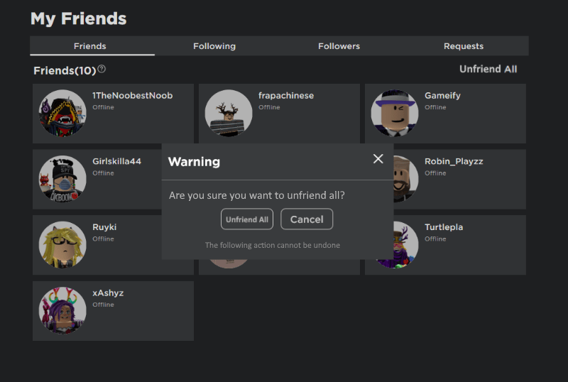 How To Unfriend Multiple Friends On Roblox At Once H Ng D N Chi Ti T 