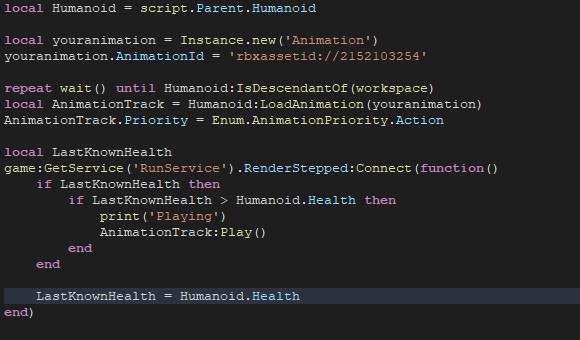 How To Make Animation S Play Random When Taken Damage Scripting 