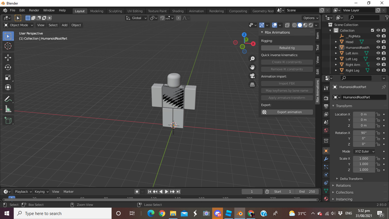 How To Import A Clean Roblox R6 Mesh To Blender Building Support 