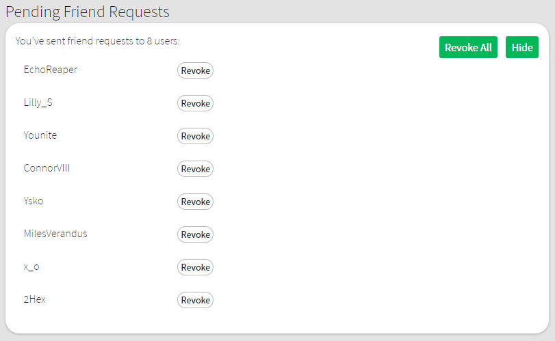 Revoking Friend And Join Requests On The Site Website Features 
