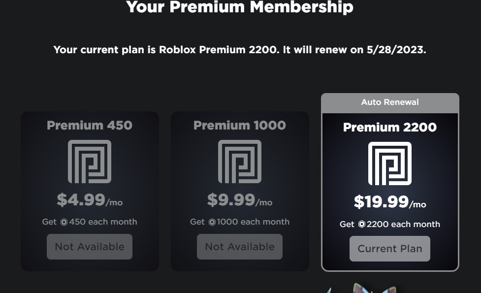 Roblox Premium 2200 Purchase Option Is Not Showing Up Page 2 