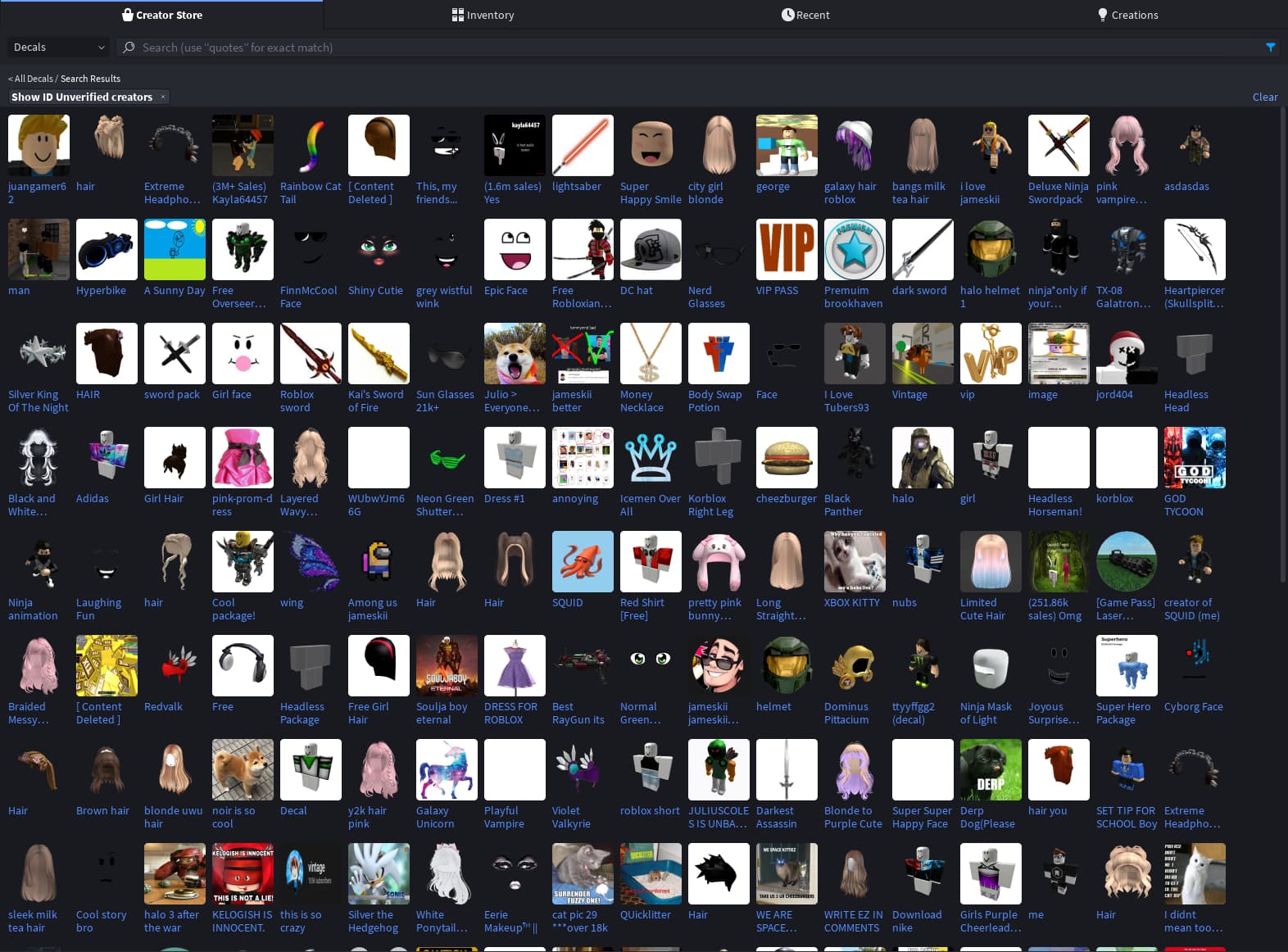 Archived Decals That Are Public Still Show Up In The Marketplace 