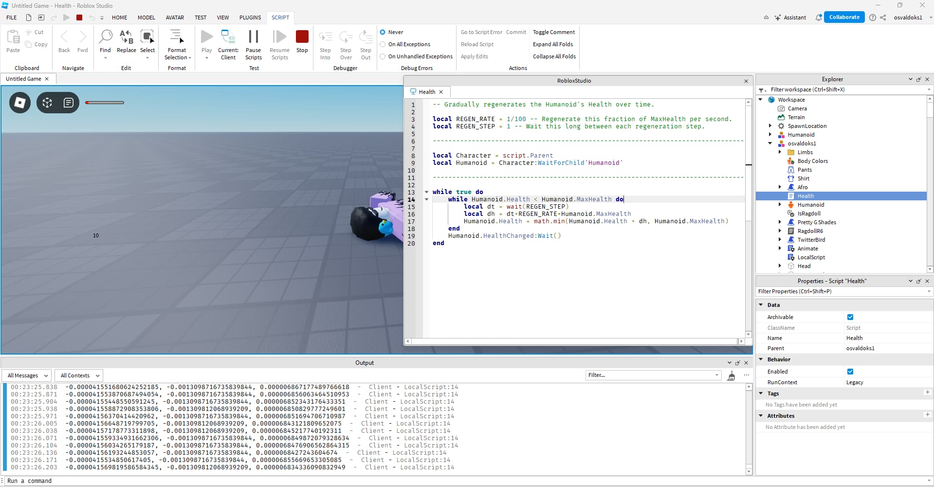 Health Script Not Working Scripting Support Developer Forum Roblox 