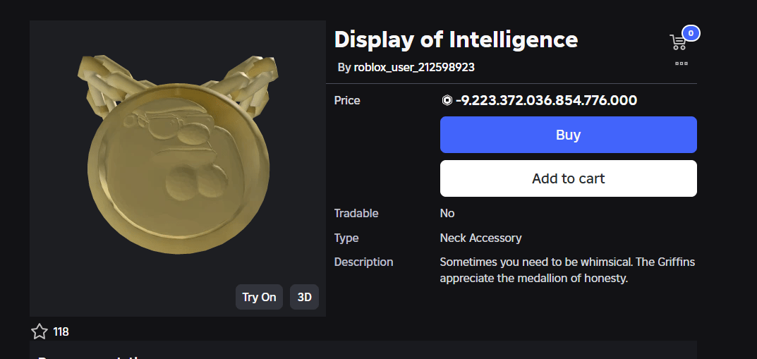 Item Costs Negative Robux Catalog Asset Bugs Developer Forum Roblox 