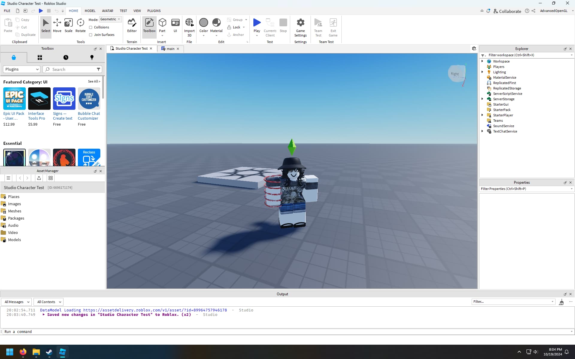 In Editor Character Walk Around With Your Character In Game 
