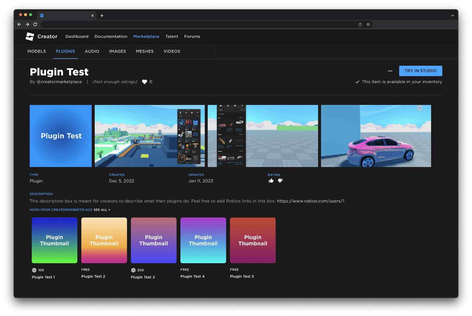 Improved Asset Description Features Creator Marketplace 