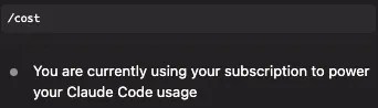 Claude Code /cost command output showing token consumption and session cost breakdown