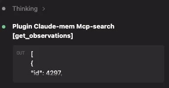 claude-mem plugin automatically retrieving past session data via MCP tools
