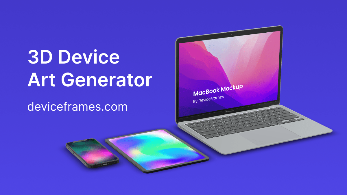Make the perfect macbook mockup to promote your website in seconds! Device Frames 3d Device Mockup Generator