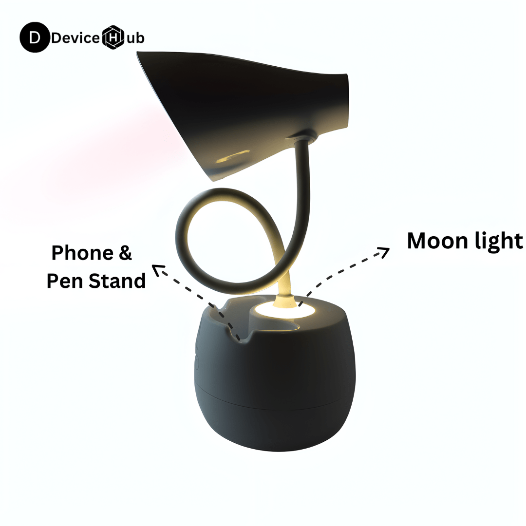 Rechargeable Table Lamp with Touch Control, Adjustable Angles & Brightness, 2000 mAh Battery, Night Light Mode - 6 Hours Backup