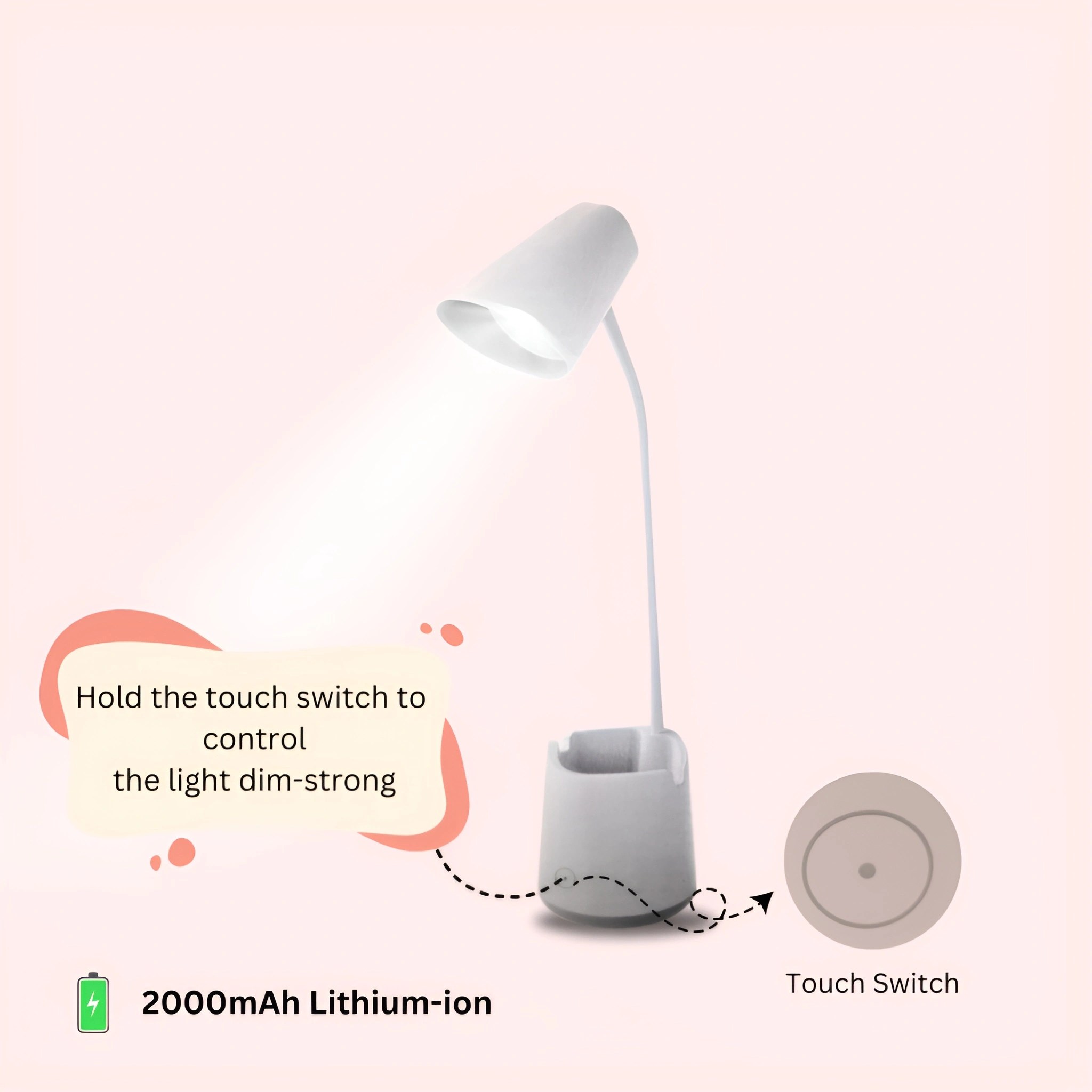 it showing how to control a table lamp by touching the touch switch for a second