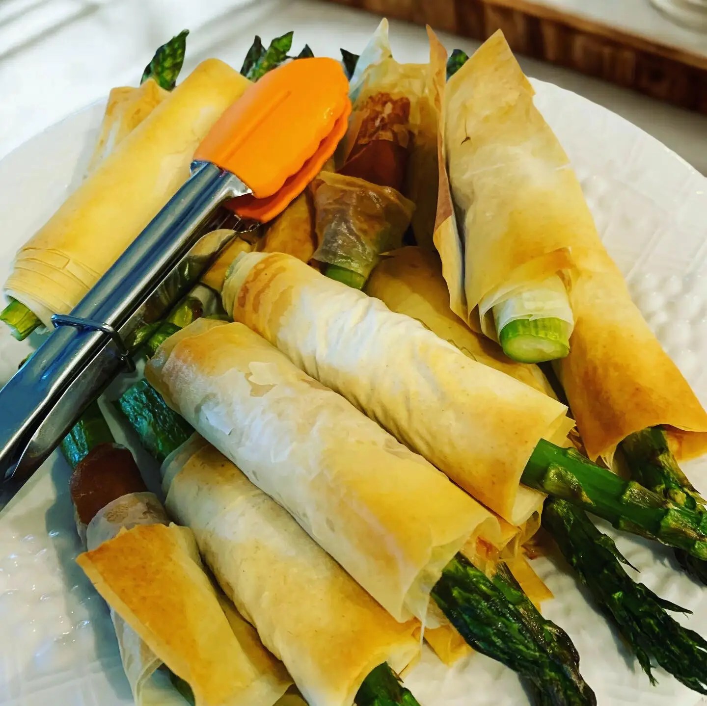 Easy and Elegant Appetizer :  Phyllo Wrapped Asparagus