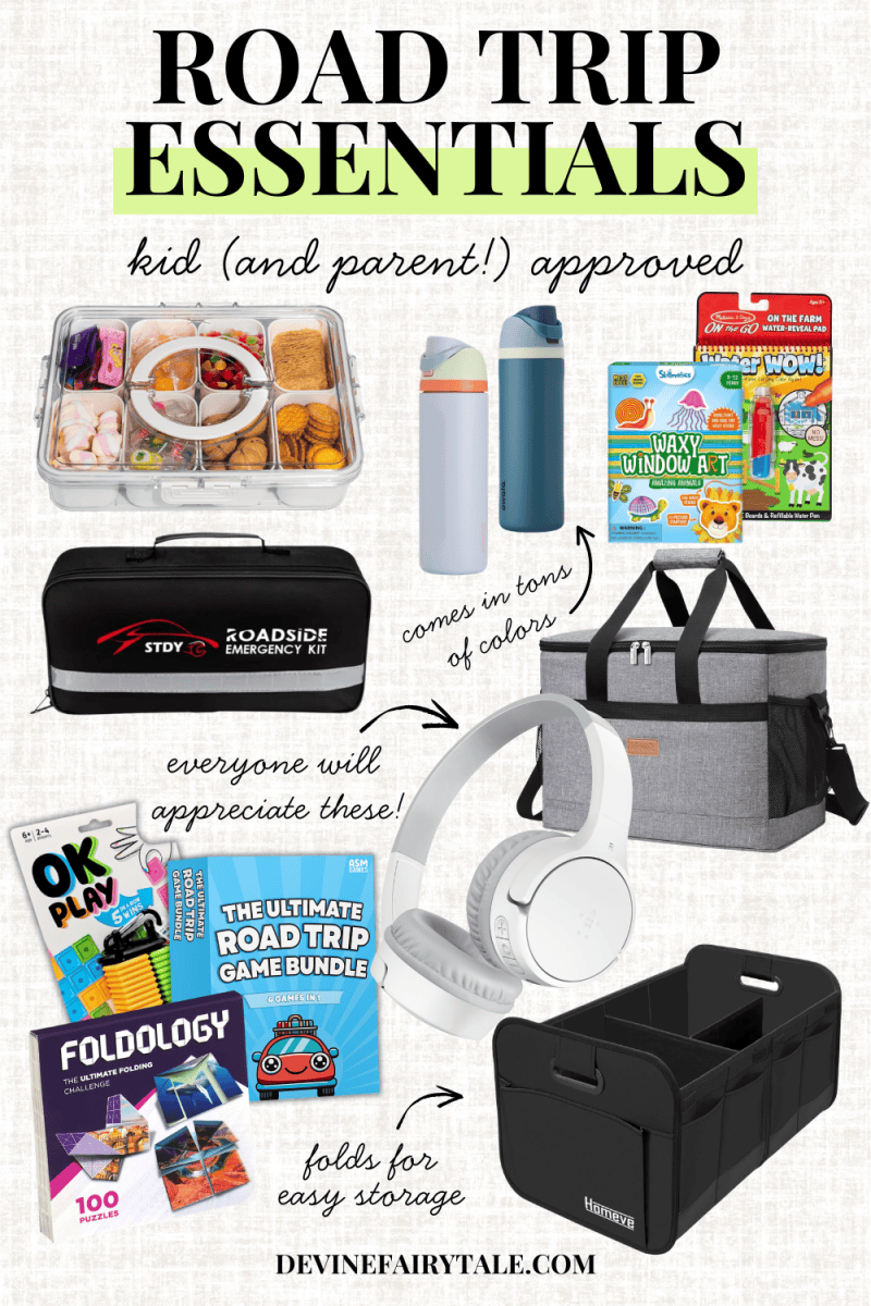 Road Trip Essentials For Kids And Adults That Make Travel Easier Road Trip Essentials Product Collage Pin 