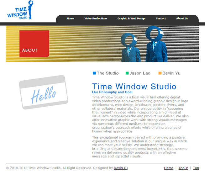 Time Window Studio (About Page)