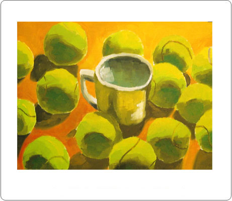 Cup Among Tennie Balls
