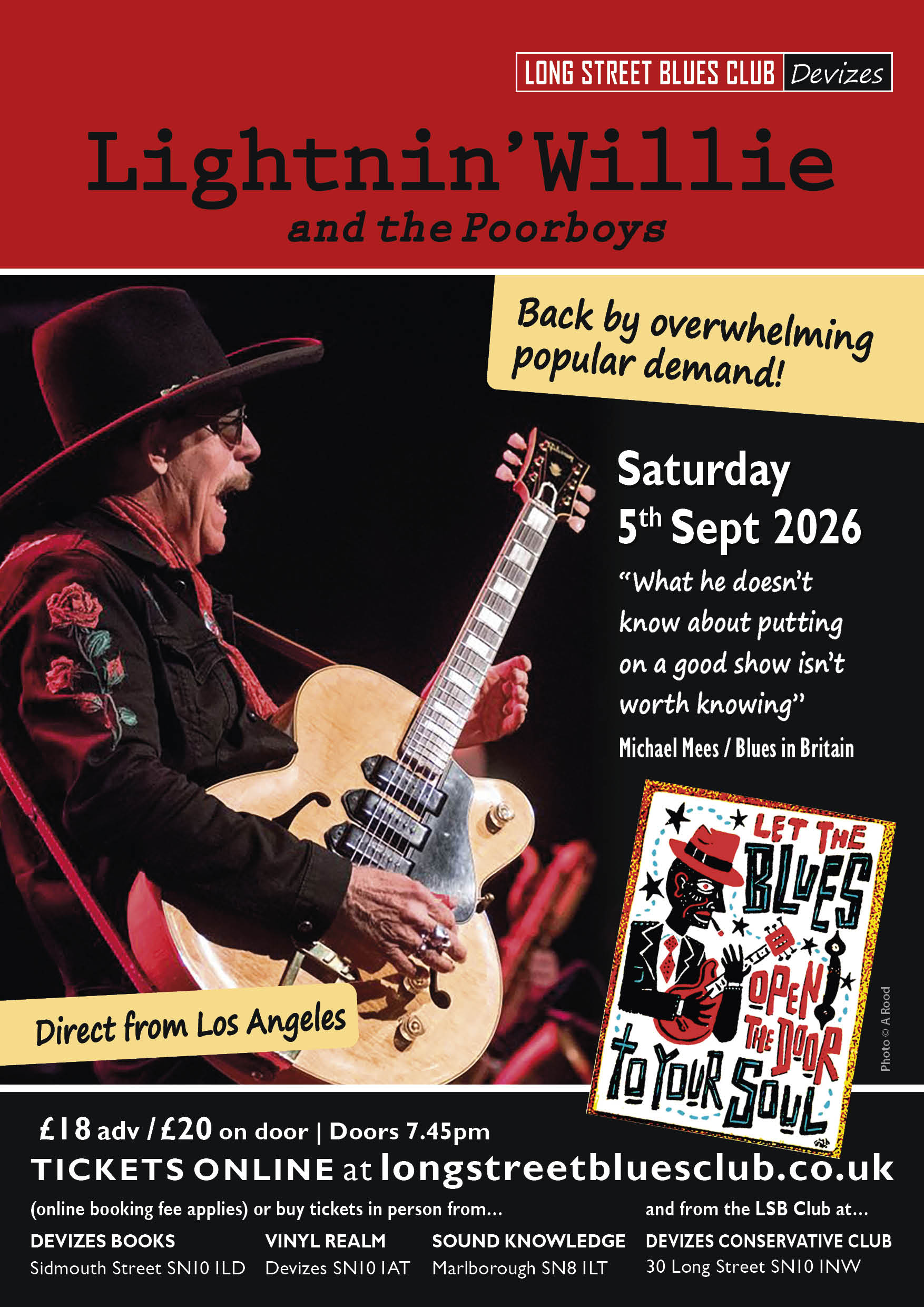 Lightnin’ Willie and the Poorboys Opens New Season at Long Street Blues Club