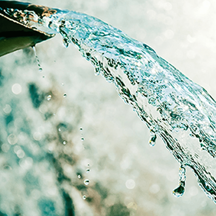 Water flowing from pipe.