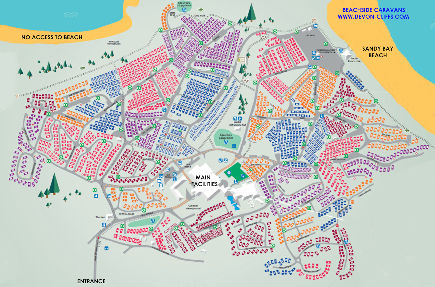 Devon Cliffs holiday park map