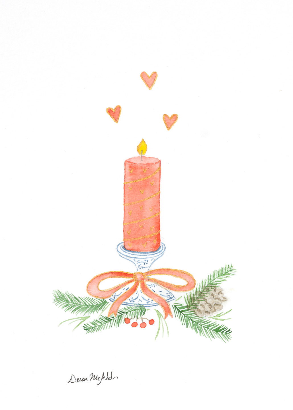 Christmas Candle Christmas Card