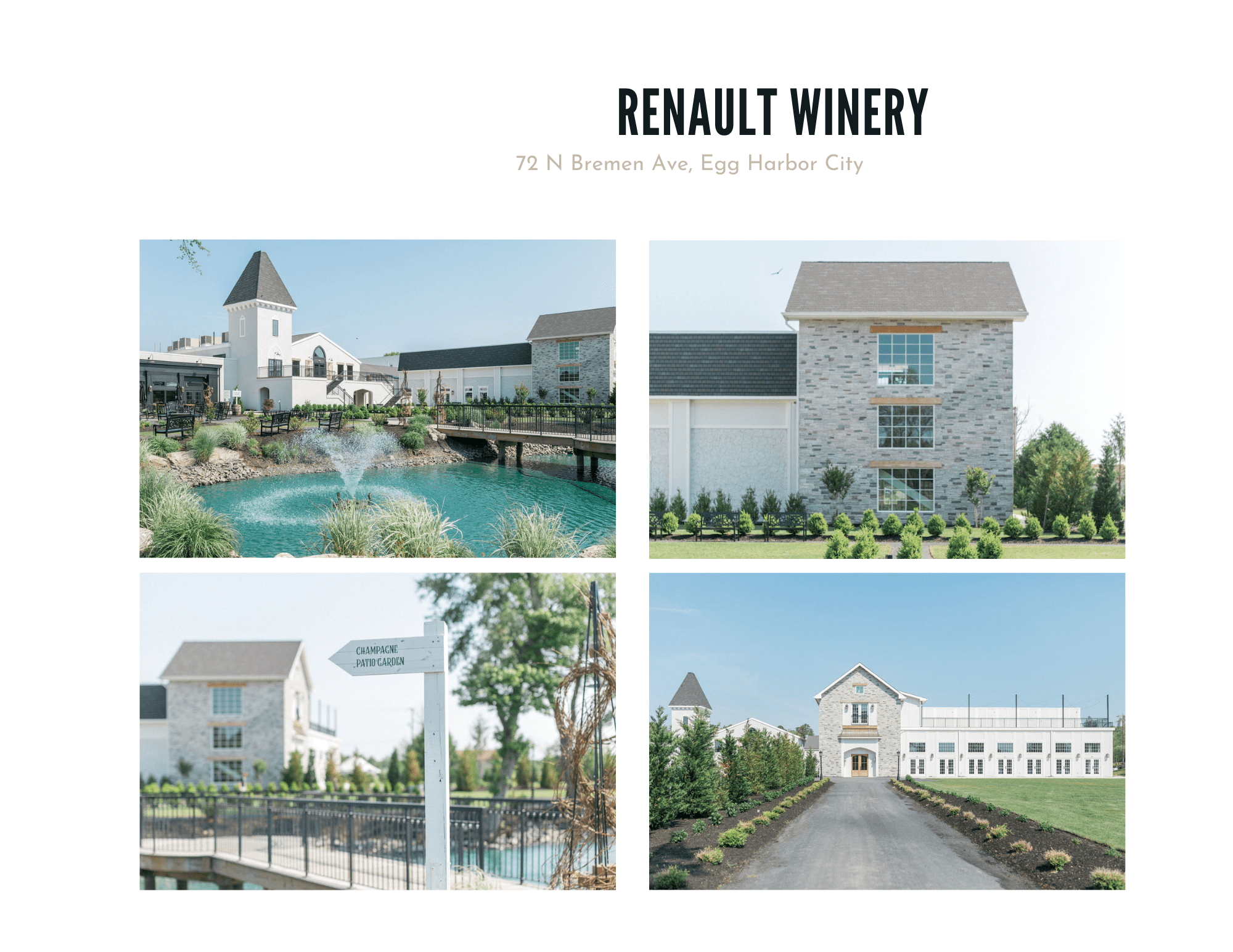 four images featuring views of the beautiful Renault Winery