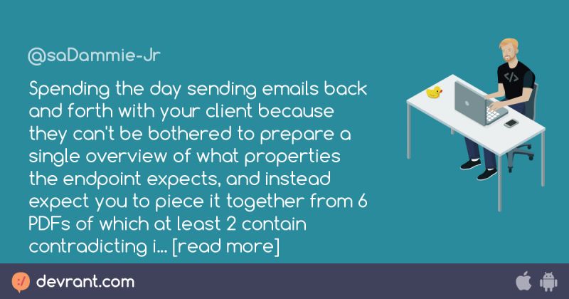 Read Emails Properly Too True Devrant - Premium Colorful Illustration Gallery - Retina