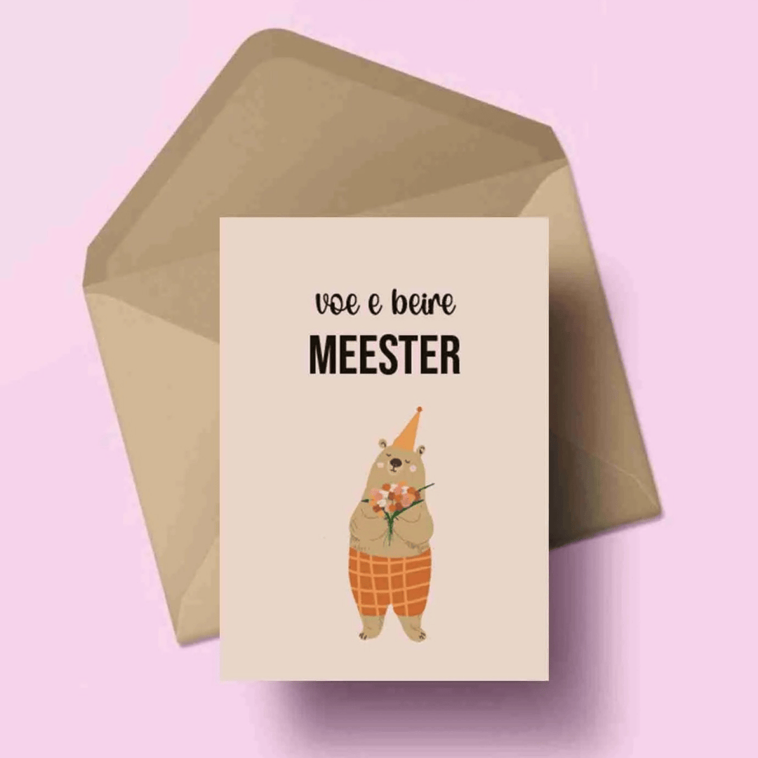 Wenskaart Atelier Moomade Beire Meester