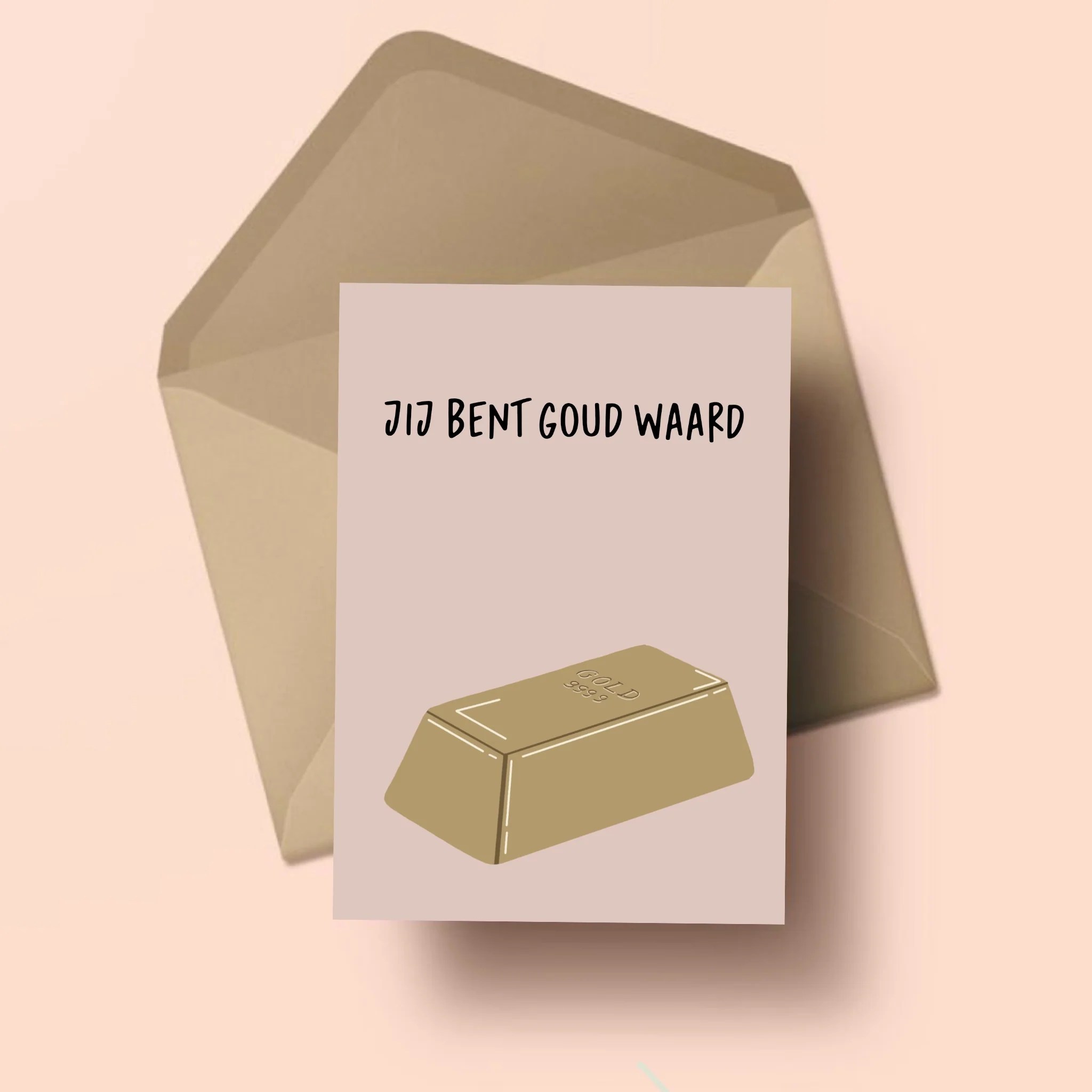 Wenskaart van Atelier Moodmade "Goud waard"