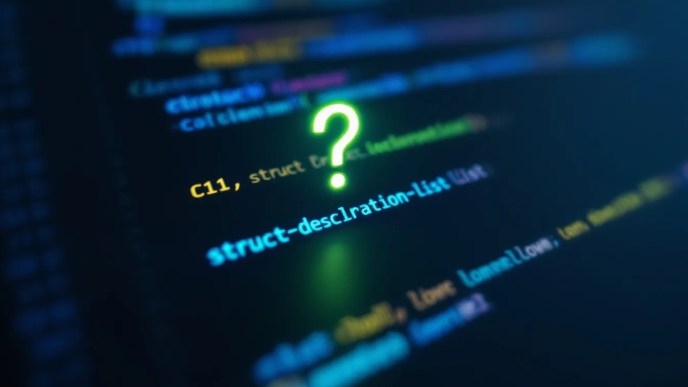 Highlighted C struct declaration with a glowing question mark, questioning if it qualifies as a block under C11 and C23 standards.