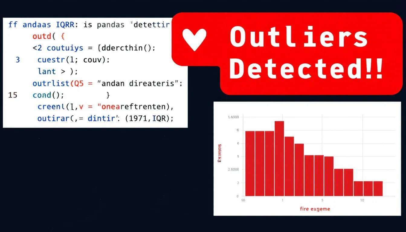 Detecting outliers in a Pandas DataFrame using the IQR method with highlighted anomalies in a dataset.
