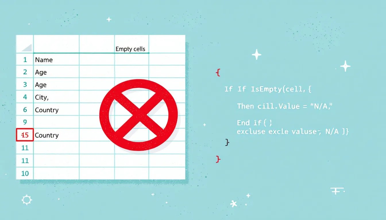 Excel VBA ListBox filtering out empty cells with a red 'no-entry' sign; includes a VBA code snippet for data accuracy.