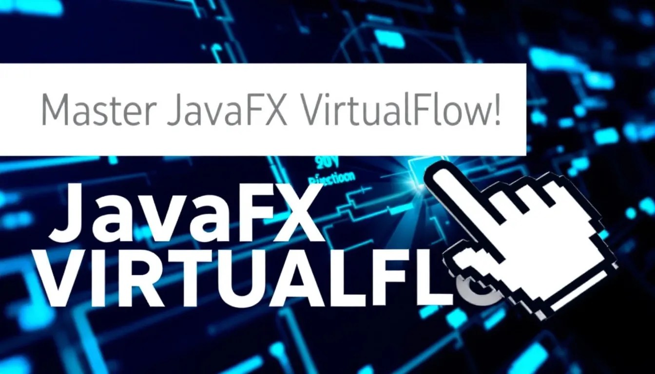 JavaFX VirtualFlow interface with highlighted elements demonstrating item setting using an ObservableList.
