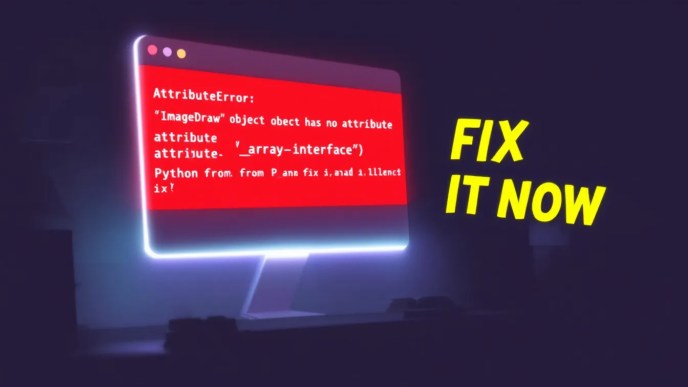 Python developer encountering the AttributeError in ImageDraw with a highlighted solution on the screen.