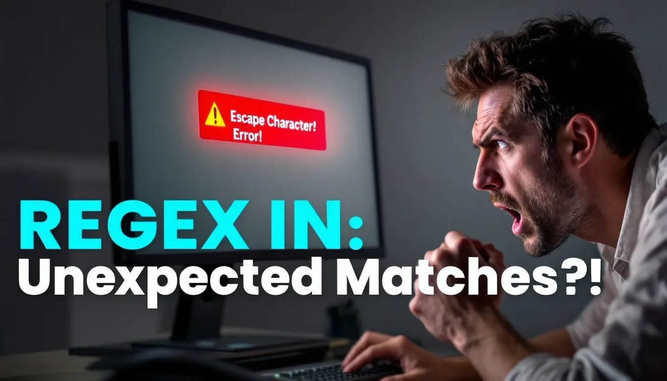 Frustrated programmer looking at PCRE regex errors in R with unexpected escape character mismatches on screen.