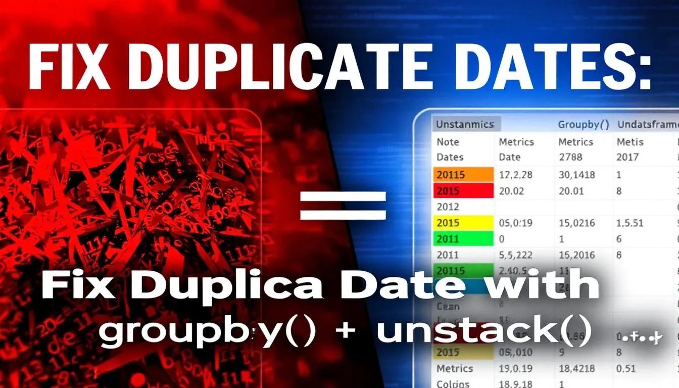 Transformation from messy DataFrame with duplicate dates to clean time-indexed Pandas DataFrame using groupby and unstack technique