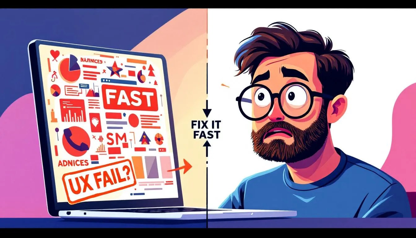 Bubble app design comparison showing beginner UI mistakes versus professional no-code design with clean layout